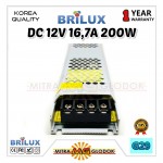 Power Supply Trafo Brilux DC 12V 16.7A | 200W + Slim (Super Quality)